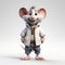 Charming 3d Render Cartoon Of Rat In Stylish Jacket And Pants