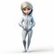 Charming 3d Render Of A Disney-inspired Woman In A White Hoodie