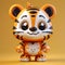 Charming 3d Tiger Toy: Captivating Cartoon-inspired Pop Art Design