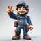 Charming Adventure-themed Plumber Worker In Retro-style Cartoon
