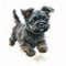 Charming Affenpinscher Puppy in Watercolor Painting AI Generated