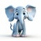 Charming African Elephant Cartoon: Lively 3d Image With Cute Facial Expressions