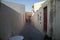 Charming Alleyway with Table in Oia, Santorini, Cyclades, Greece