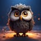 Charming Animated Owl Character With Realistic Details