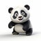 Charming Animated Panda Bear Illustration On White Background