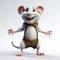 Charming Animated White Mouse: A Delightful 3d Render Cartoon