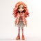 Charming Anime Doll Figurine With Orange Hair And Pink Outfit