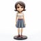 Charming Anime Figurine Of A Female With Short Brunette Hair