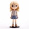 Charming Anime Figurine With White Shirt And Blue Skirt