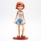 Charming Anime Girl Figurine With Short Copper Hair