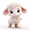 Charming Anime Sheep 3d Character With Big Ears And Bow