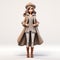 Charming Anime Style 3d Cartoon Woman With Hat And Coat
