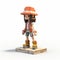 Charming Anime Style 3d Female Figure With Orange Hat