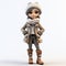 Charming Anime Style 3d Rendered Doll In Winter Outfit