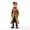 Charming Anime Style Action Figure Of A Boy In A Coat