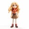 Charming Anime Style Blonde Doll Figurine With Sandy Blond Hair