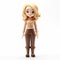 Charming Anime Style Blonde Figurine With Brown Pants