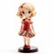 Charming Anime Style Figurine With Blonde Hair And Red Dress