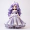 Charming Anime Style Girl In Purple Dress Vinyl Toy