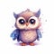 Charming Anime Style Illustration Of A Little Owl