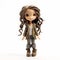 Charming Anime Style Miniature Doll With Long Hair And Jeans