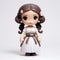 Charming Anime Style Toy Princess Leia With White Dress And Brown Hair