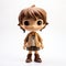 Charming Anime Style Vinyl Toy With Brown Hair And Brown Eyes