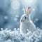 Charming arctic hare against snowy backdrop, perfect for text inclusion