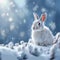 Charming arctic hare against snowy backdrop, perfect for text inclusion