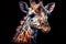 A charming baby giraffe, generative ai illustration depicting its distinctive features and endearing personality