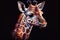 A charming baby giraffe, generative ai illustration depicting its distinctive features and endearing personality