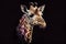 A charming baby giraffe, generative ai illustration depicting its distinctive features and endearing personality