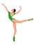 Charming ballerina in green leotard
