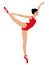 Charming ballerina in red leotard