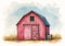 Charming Barn with a Colorful Twist: A Rustic Western Scene in T