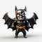 Charming Batman 3d Figure: Colored Cartoon Style With Dark Symbolism