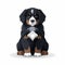 Charming Bernese Mountain Dog Icon With Dark And Foreboding Colors