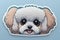 Charming Bichon Frise Face Sticker, Cute Big Eyes in High-Resolution, cute dog face sticker