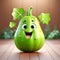 Charming Bottle Gourd: 3D Render of a Cute Bottle Gourd Isolated Against a Solid Background