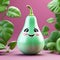 Charming Bottle Gourd: 3D Render of a Cute Bottle Gourd Isolated Against a Solid Background