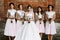 Charming bridesmaids in the fabulous dresses