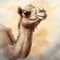 Charming Camel Portrait: Unreal Engine 5 Style Pencil Drawing