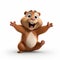 Charming Cartoon Chipmunk With Open Arms - Pixar-style Movie Still