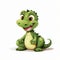 Charming Cartoon Crocodile: Playful And Cute Green Kid Character