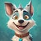 Charming Cartoon Dog With Blue Collar: Speedpainting Game Art