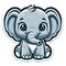 Charming Cartoon Elephant: A Happy Icon