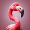A charming cartoon flamingo,