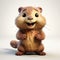 Charming Cartoon Groundhog Hyper-realistic 3d Beaver Design