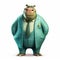 Charming Cartoon Hippopotamus In A Stylish Suit