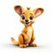 Charming Cartoon Kangaroo With Shiny Eyes - Zbrush Style